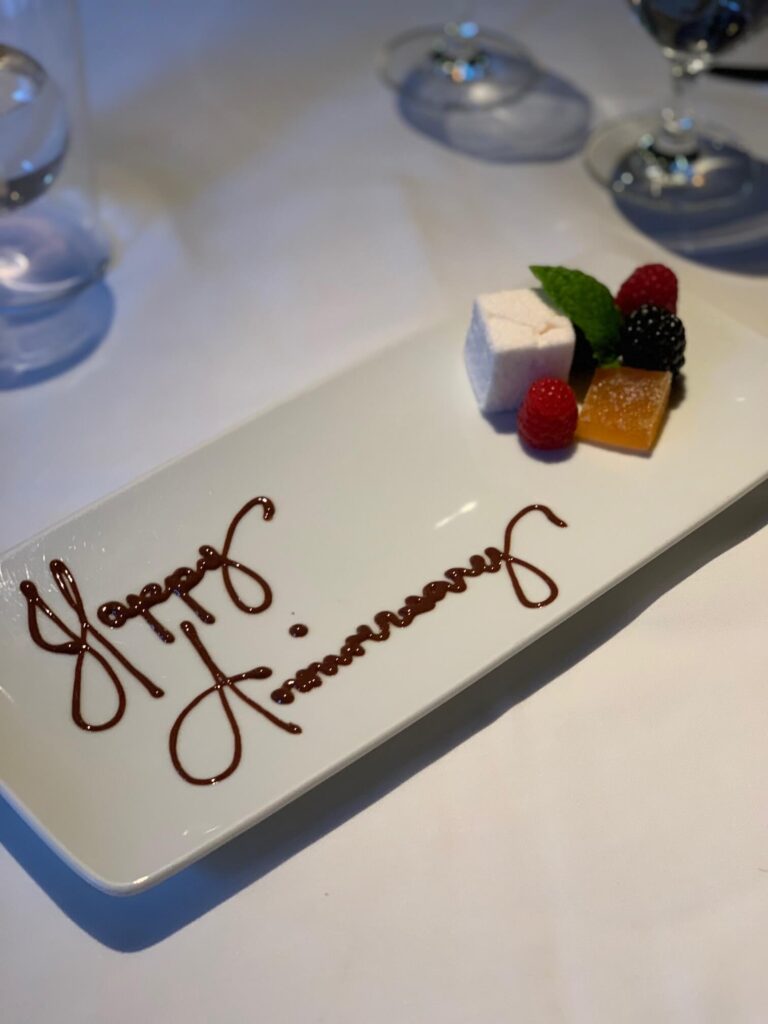 desert with a Happy Anniversary message
