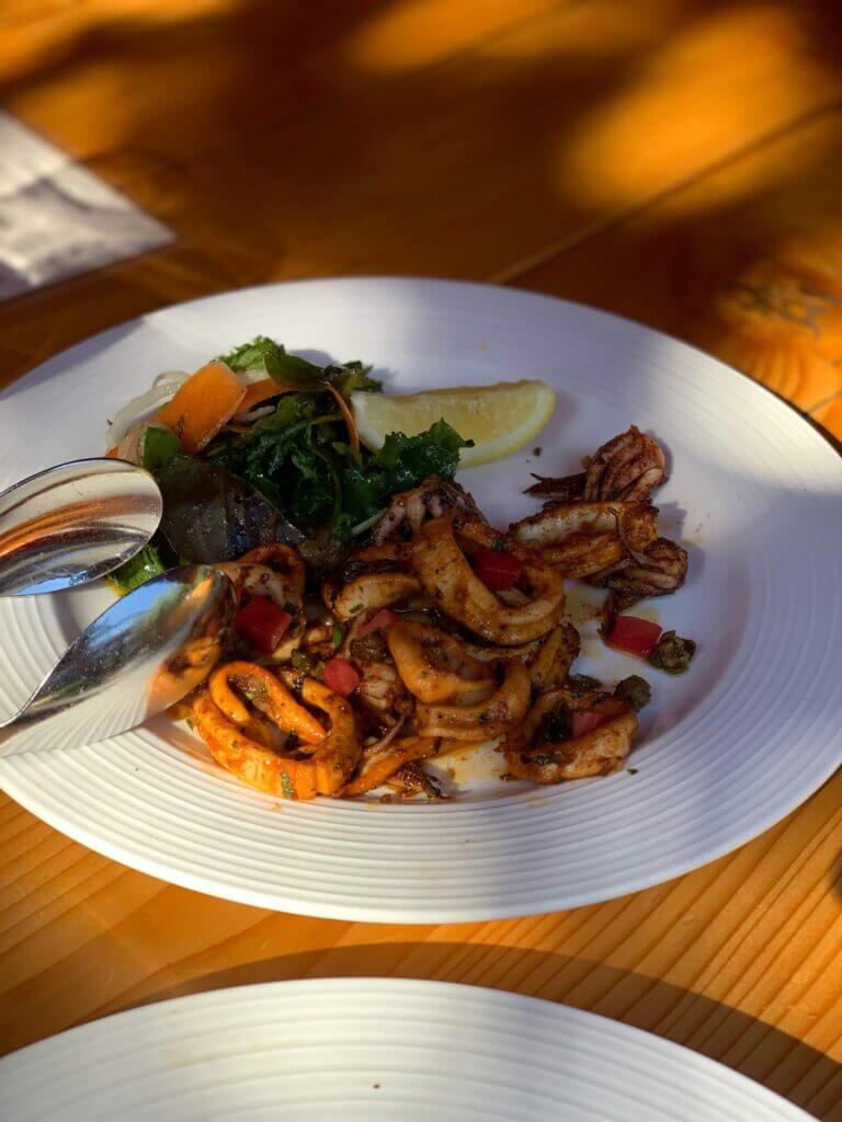 calamari sautéed with a tarragon sauce