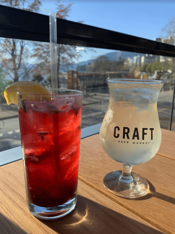 Craft Beer ginger beer and blackberry lemonade