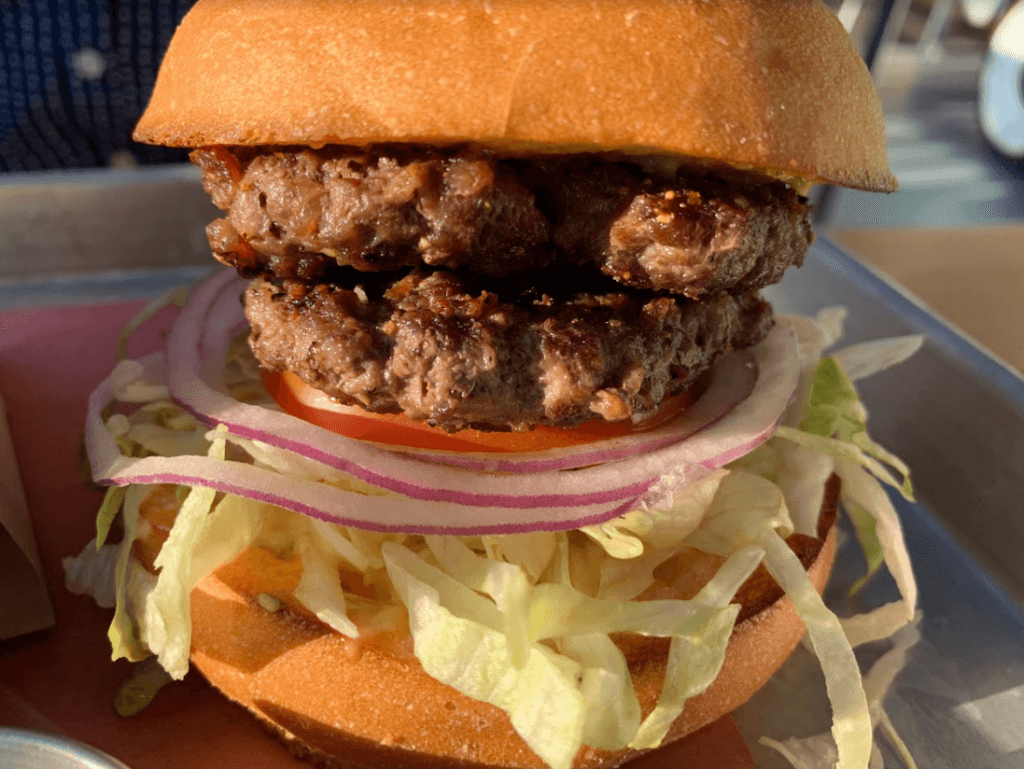 gluten free burger close up view