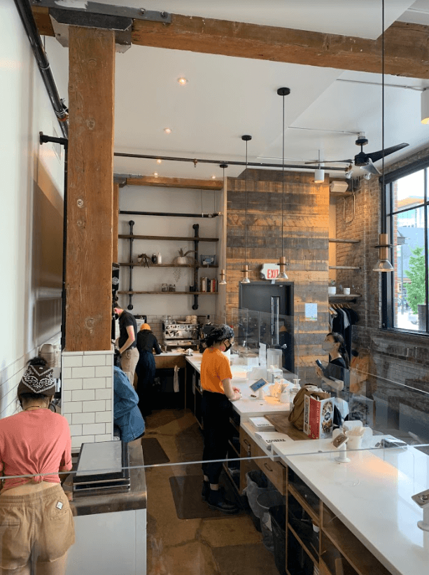 workers inside Earnest Ice Cream shop