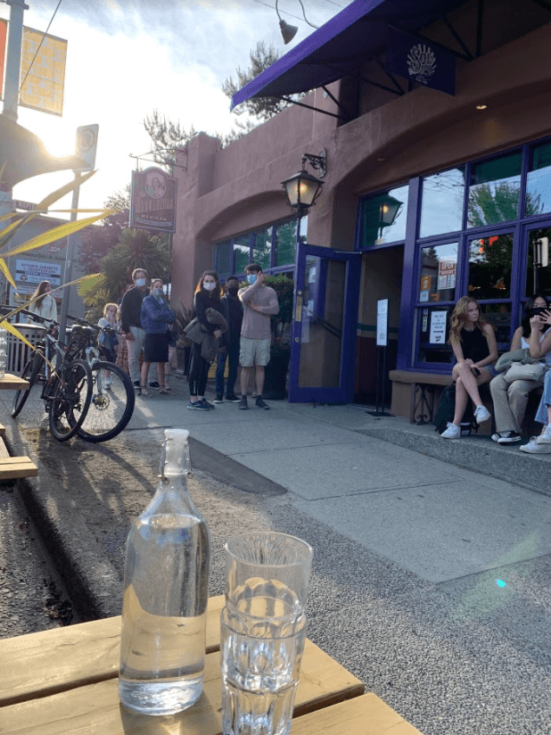 line of people outside Las margaritas