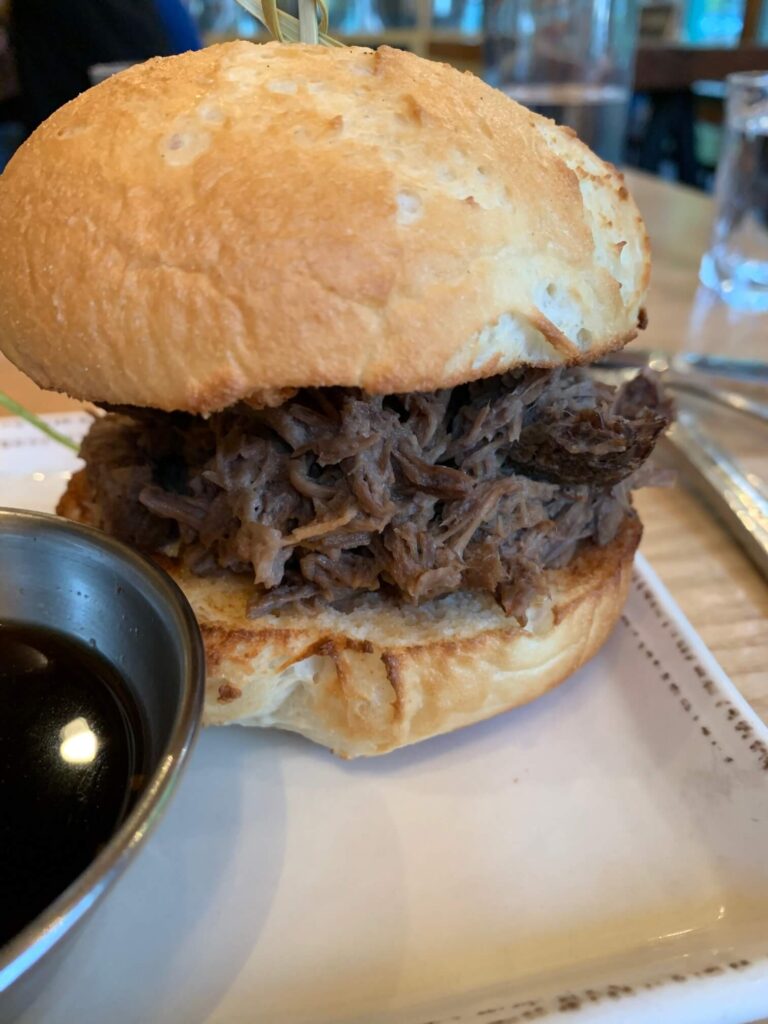 beef dip closeup view