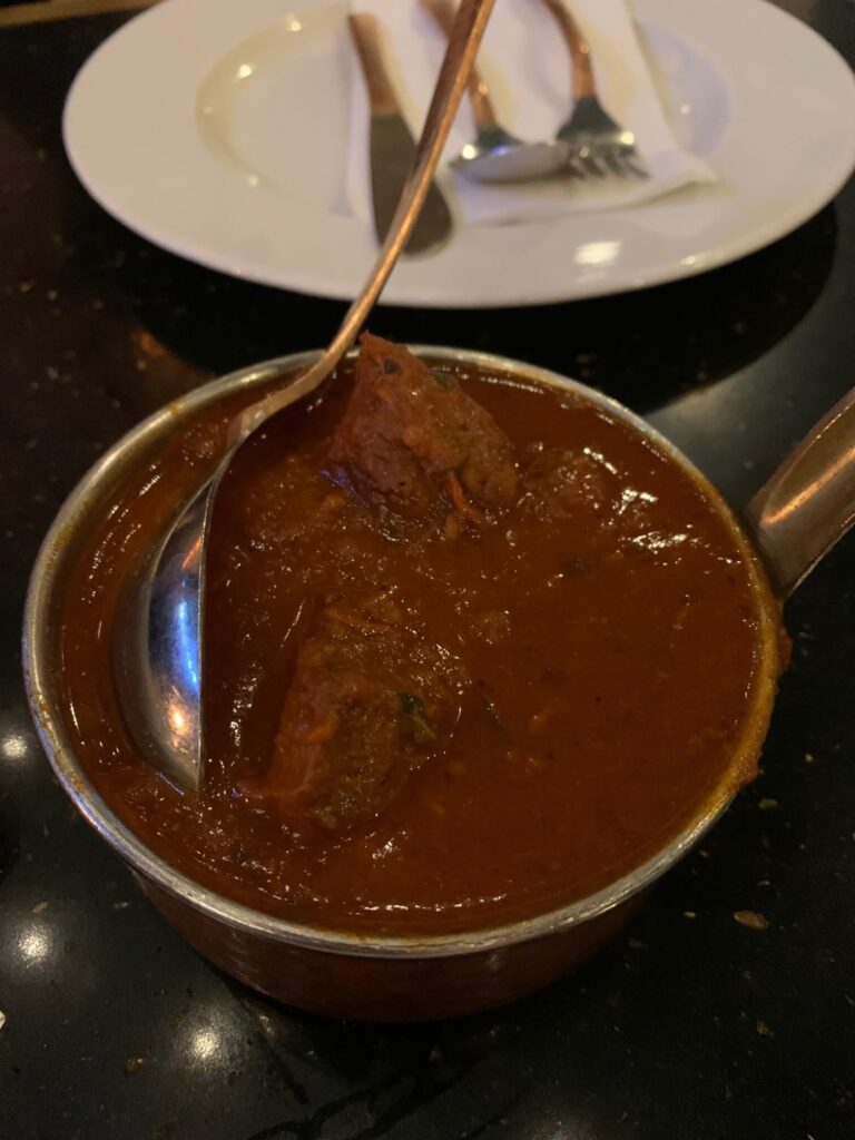 Tasty Indian Bistro lamb vindaloo 