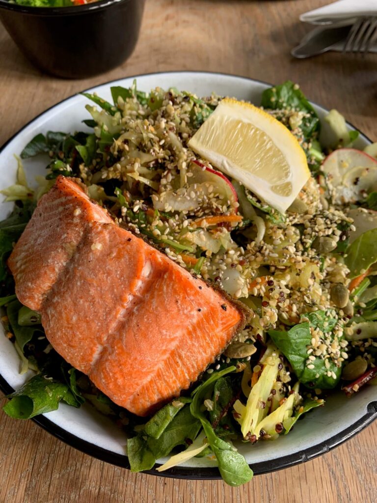 Turf Bistro Everything Salad with Salmon