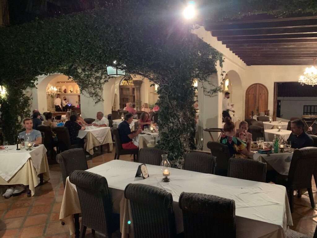 tables inside Hacienda San Angel