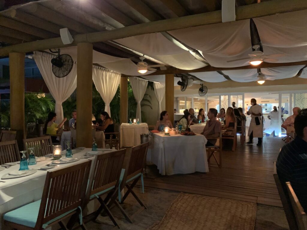 tables inside the restaurant Tuna Blanco Punta Mita