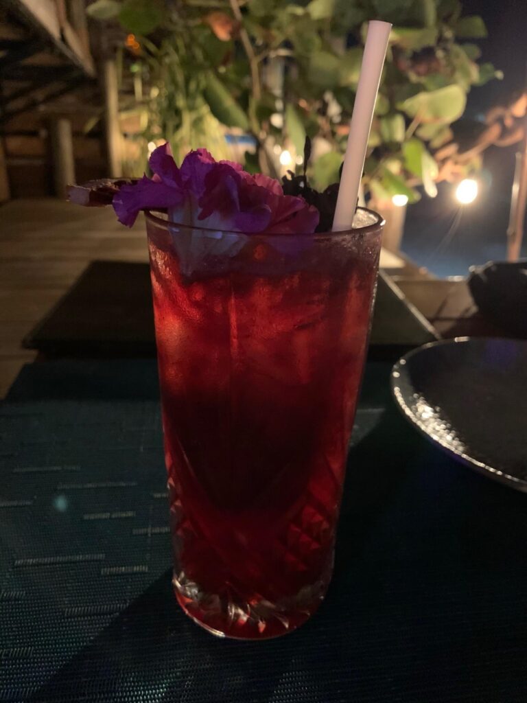 red drink Lobster Paradise Punta Mita